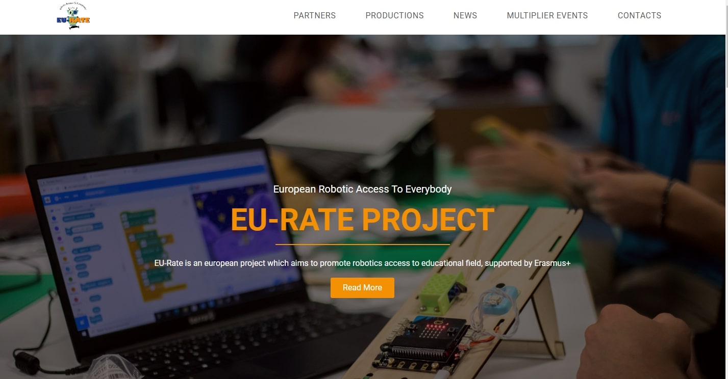 site internet pour le projet Erasmus+ Eu-rate